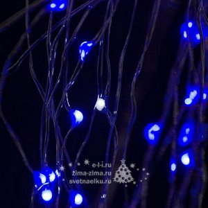 Гирлянда Хвост Роса 15*1.5 м, 200 синих MINILED ламп, серебряная проволока, IP20 (BEAUTY LED)