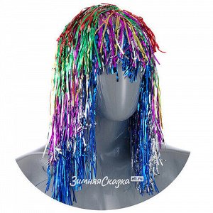 Карнавальный парик из дождика 48 см разноцветный (Snowmen)