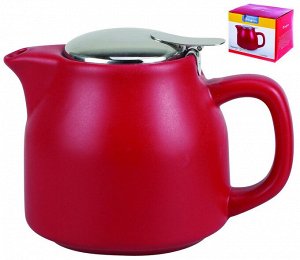 ФЕЛИЧИТА, чайник 500мл с фильтром, МАТОВЫЙ, красный, цветная упаковка