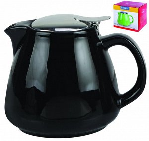 ФЕЛИЧИТА, чайник 900мл с фильтром, ГЛАЗУРЬ, черный, цветная упаковка