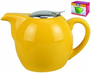 ФЕЛИЧИТА, чайник 1300мл с фильтром, ГЛАЗУРЬ, желтый, цветная упаковка