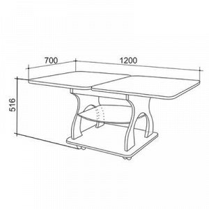 Журнальный стол Купер 600/1200х700х516 Дуб млечный