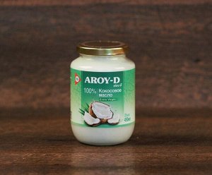 Кокосовое масло 100% (extra virgin) AROY-D 450 мл,ст.б. 1/12
