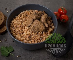 Печень говяжья с гречей 250г.,1/15
