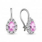 Серьги из серебра с фианитом