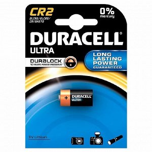 Батарейки DURACELL CR2 ULTRA 3V Lithium бл/1 штр.  5000394020306