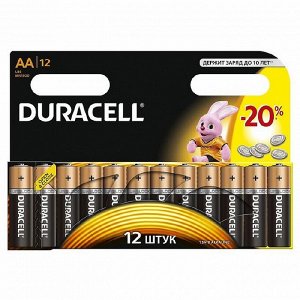 Батарейки DURACELL АА/LR6-12BL BASIC бл/12 штр.  5000394006546