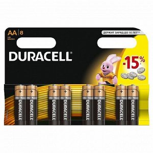 Батарейки DURACELL АА/LR6-8BL BASIC бл/8 штр.  5000394006522