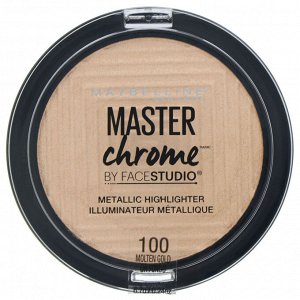 Maybelline, Master Chrome, хайлайтер с металлическим блеском, оттенок Molten Gold 100, 6,7 г