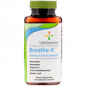 LifeSeasons, Breathe-X, Allergy & Sinus Support, 90 Vegetarian Capsules