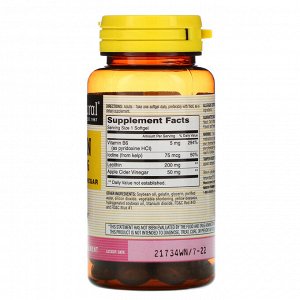 Mason Natural, лецитин с бурыми водорослями/витамином B6 и яблочным уксусом, 100 мягких таблеток