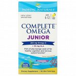 Nordic Naturals, Complete Omega, для детей от 6 до 12 лет, со вкусом лимона, 283 мг, 90 мини-капсул