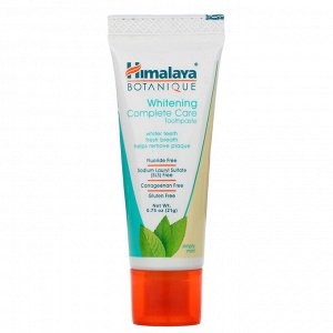 Himalaya, Отбеливающая мятная зубная паста, мини-версия, мята, 21 г (0,75 унции)