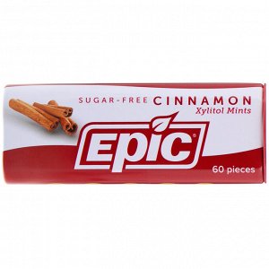 Epic Dental, Ксилит Мяты, Корицы, Без Сахара, 60 Штук