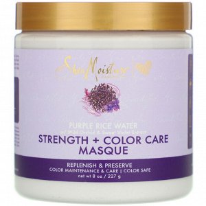 SheaMoisture, вода из фиолетового риса, маска для укрепления и ухода за окрашенными волосами, 227 г (8 унций)