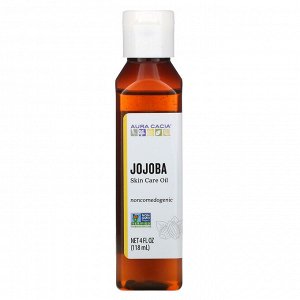 Aura Cacia, Натуральное масло жожобы по уходу за кожей, балансирующее, 4 жидких унции (118 мл)