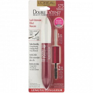 L'Oreal, Double Extend Beauty Tubes, тушь для ресниц, оттенок 575 угольно-черный, 5,2 мл (0,17 жидк. унции)/5 мл (0,16 жидк. унции)