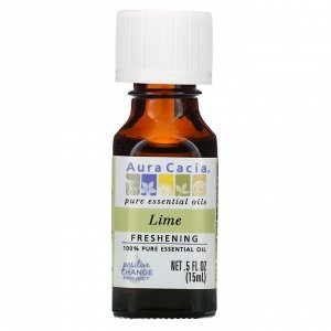 Aura Cacia, 100% чистое эфирное масло, лайм, 15 мл (0,5 жидк. унции)