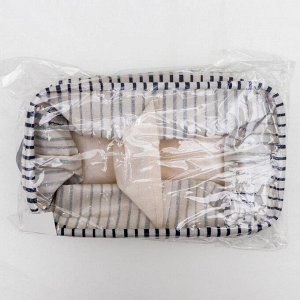 Корзина для хранения с ручками «Полосатик», 2 ячейки, 22x13 см, цвет синий