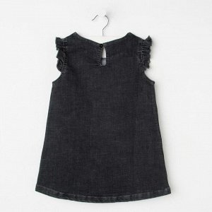 Платье для девочек, цвет джинс тёмно-серый, принт бабочка, рост 98 см (3 года)