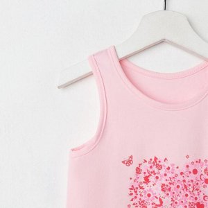 Майка для девочки «Сердце», цвет розовый, рост 116-122 см