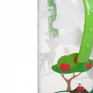 Бутылочка для кормления «Лесная сказка» детская классическая, с ручками, 250 мл, от 0 мес., цвет зелёный