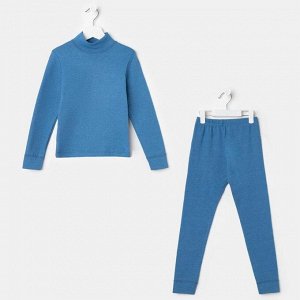 Комплект для девочки термо (водолазка,брюки), цвет синий, рост 128 см (34)