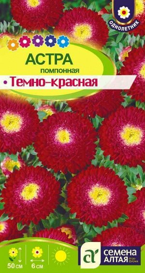 Астра Помпонная Темно-красная/Сем Алт/цп 0,2 гр.