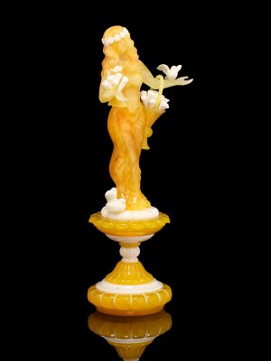 Уникальная резная статуэтка из натурального янтаря и бивня мамонта «Весна», 013108302