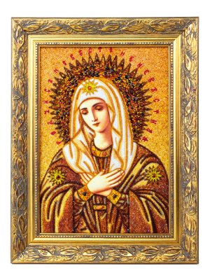 Икона Божией Матери «Умиление» из натурального балтийского янтаря, 006907223