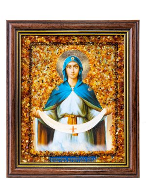 «Покров Пресвятой Богородицы» икона, украшенная янтарём, 006907008