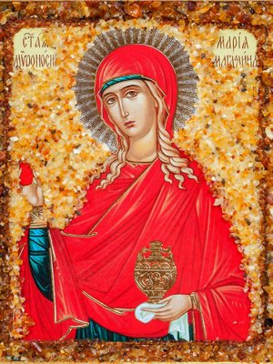 «Святая равноапостольная мироносица Мария Магдалина». Икона, украшенная янтарём