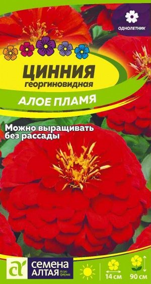 Цинния Алое пламя георгиноцветковая/Сем Алт/цп 0,2 гр.