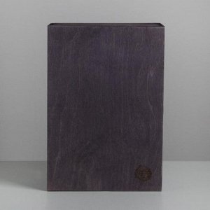 Ящик деревянный «С новым годом, 100% мужчина», 20 - 30 - 12 см