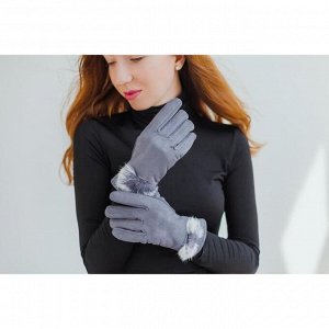 Перчатки женские безразмерные, без подклада, для сенсорных экранов, цвет серый