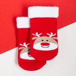 Носки новогодние детские Крошка Я &quot;New Year&quot;, цвет красный.