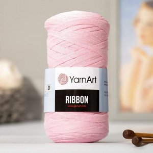 Пряжа "Ribbon" 40% полиэстер, 60% хлопок 125м/250гр (762 св.розовый)