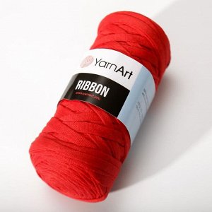 Пряжа-шнур "Ribbon" 40% полиэстер, 60% хлопок 125м/250гр (773 красный)