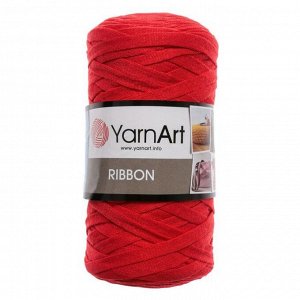 Пряжа "Ribbon" 40% полиэстер, 60% хлопок 125м/250гр (773 красный)