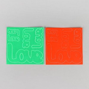 Светоотражающая наклейка «Любовь», 5 шт на листе, 14 - 14 см, цвет МИКС