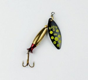 Блесна-вертушка Fish King Long Cast №2 (18гр, Black/Yellow dots)