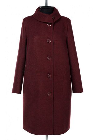 01-09973 Пальто женское демисезонное валяная шерсть Бордо