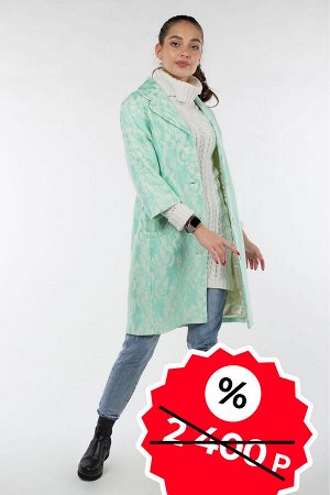 01-05179 Пальто женское демисезонное SALE трикотаж мята