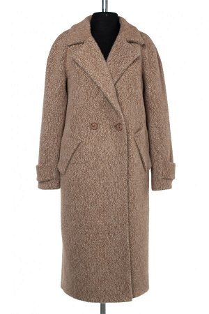 01-10053 Пальто женское демисезонное Микроворса светло-коричневый