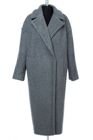 01-09976 Пальто женское демисезонное вареная шерсть серый