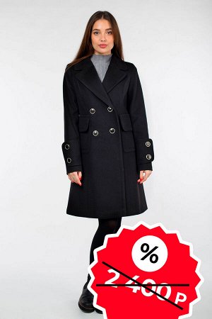 01-05534 Пальто женское демисезонное SALE Кашемир черный