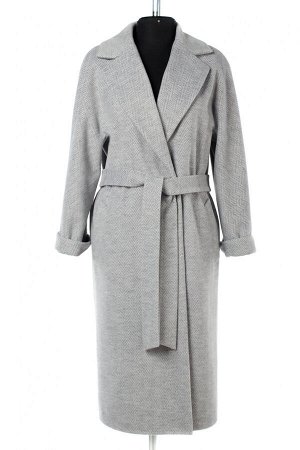 01-10033 Пальто женское демисезонное "Classic Reserve" (пояс) Микроворса серый