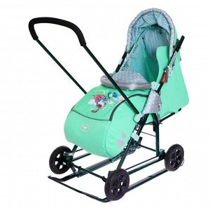 Санки-коляска «Ника детям 8-2», цвет: мятный