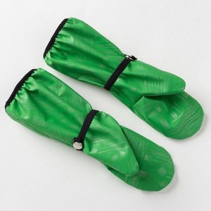 Рукавицы детские, непромокаемые утепленные, цвет зелёный принт, размер 13