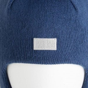 Шлем-капор для мальчика, цвет синий, размер 50-52